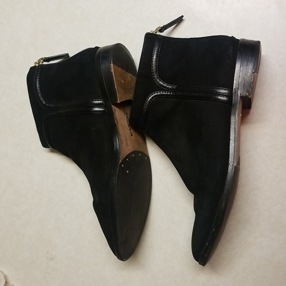 Louise Et Cie Zakiria Black Suede Ankle Boots Booties Boho Leather Lined Size 8 - Picture 4 of 11